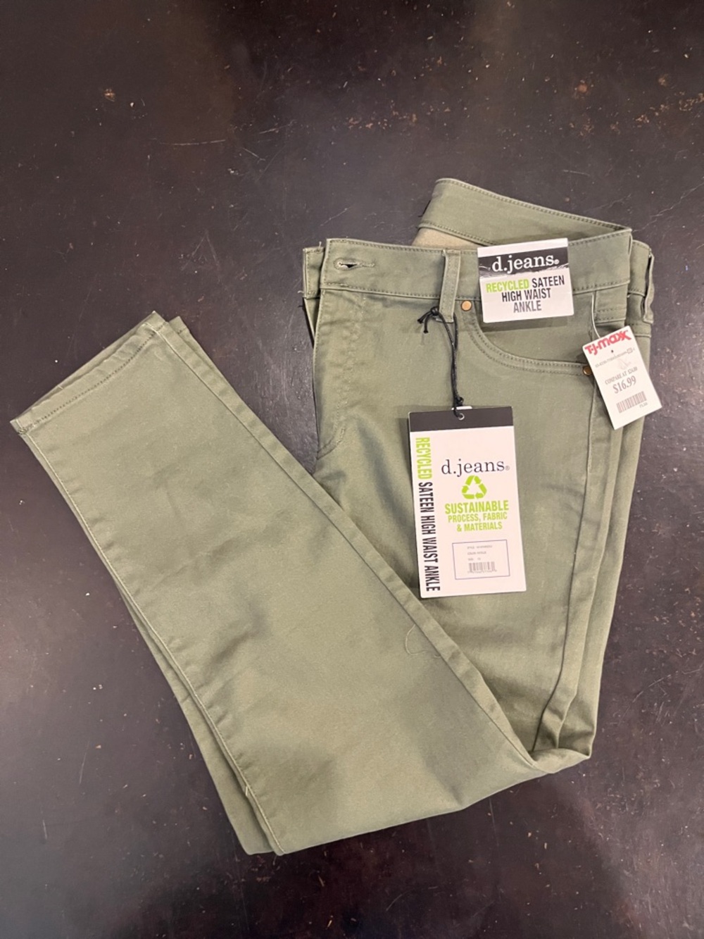 d. jeans Olive Green High Waist Ankle Pants